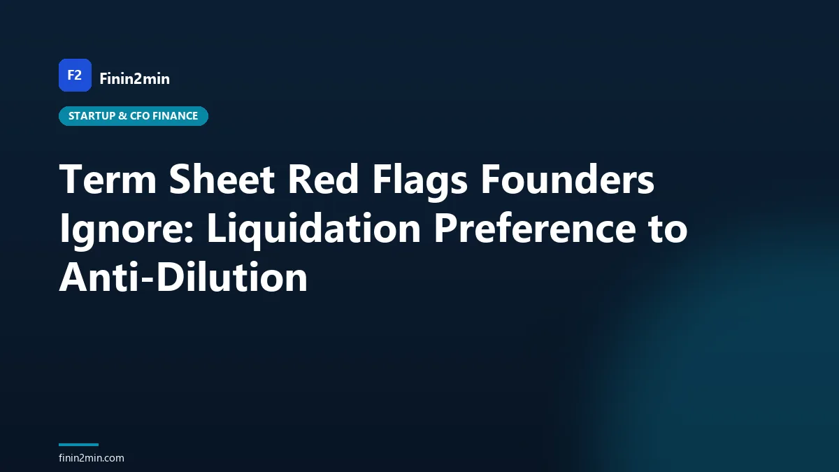Term Sheet Red Flags Founders Ignore: Liquidation Preference to Anti-Dilution