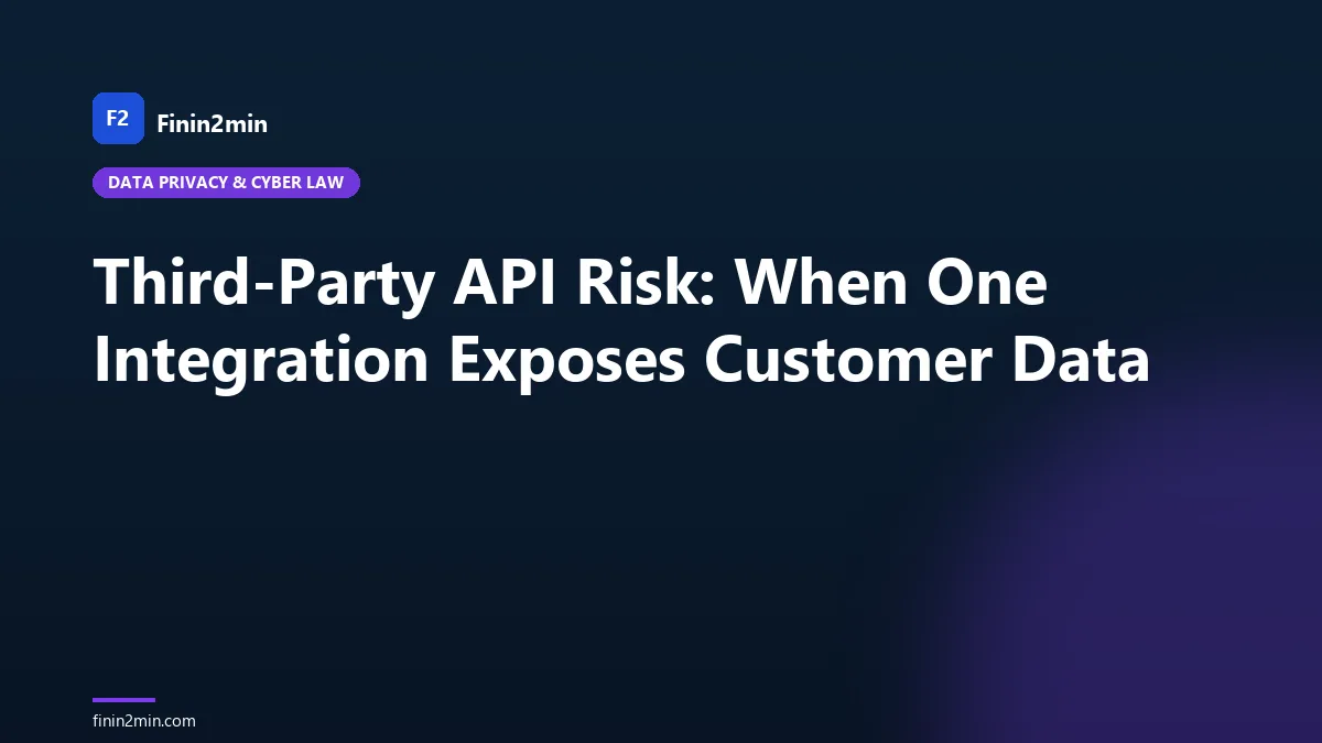 Third-Party API Risk: When One Integration Exposes Customer Data