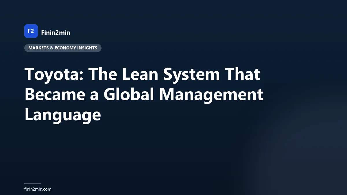 Toyota: The Lean System That Became a Global Management Language