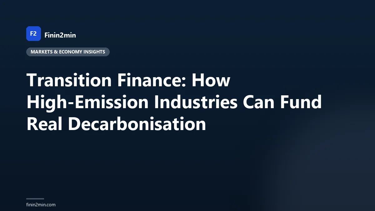 Transition Finance: How High-Emission Industries Can Fund Real Decarbonisation