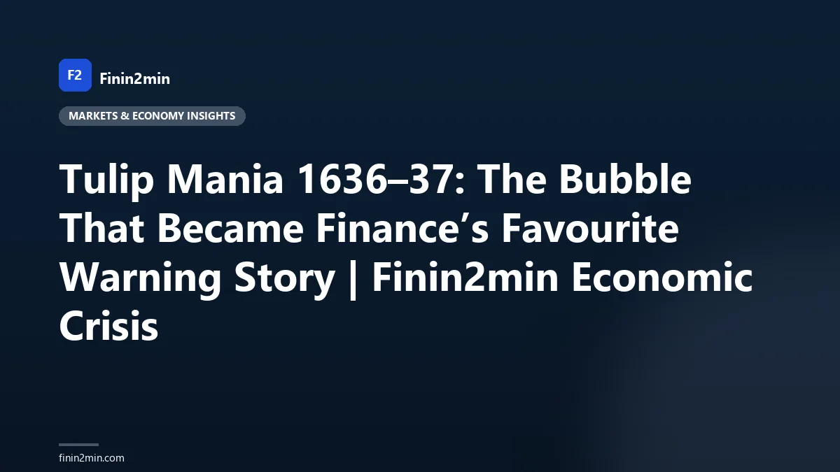 Tulip Mania 1636–37: The Bubble That Became Finance’s Favourite Warning Story | Finin2min Economic Crisis