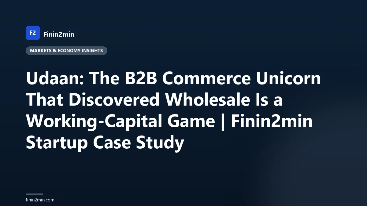 Udaan: The B2B Commerce Unicorn That Discovered Wholesale Is a Working-Capital Game | Finin2min Startup Case Study