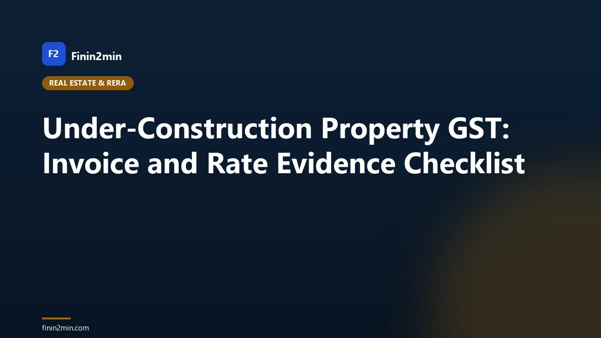 Under-Construction Property GST: Invoice and Rate Evidence Checklist