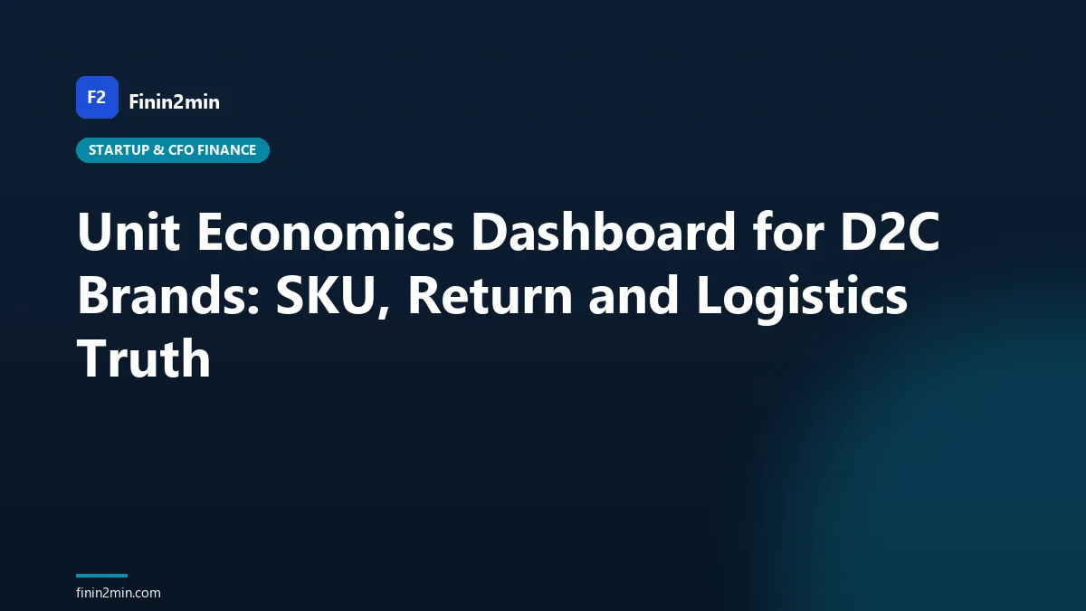 Unit Economics Dashboard for D2C Brands: SKU, Return and Logistics Truth