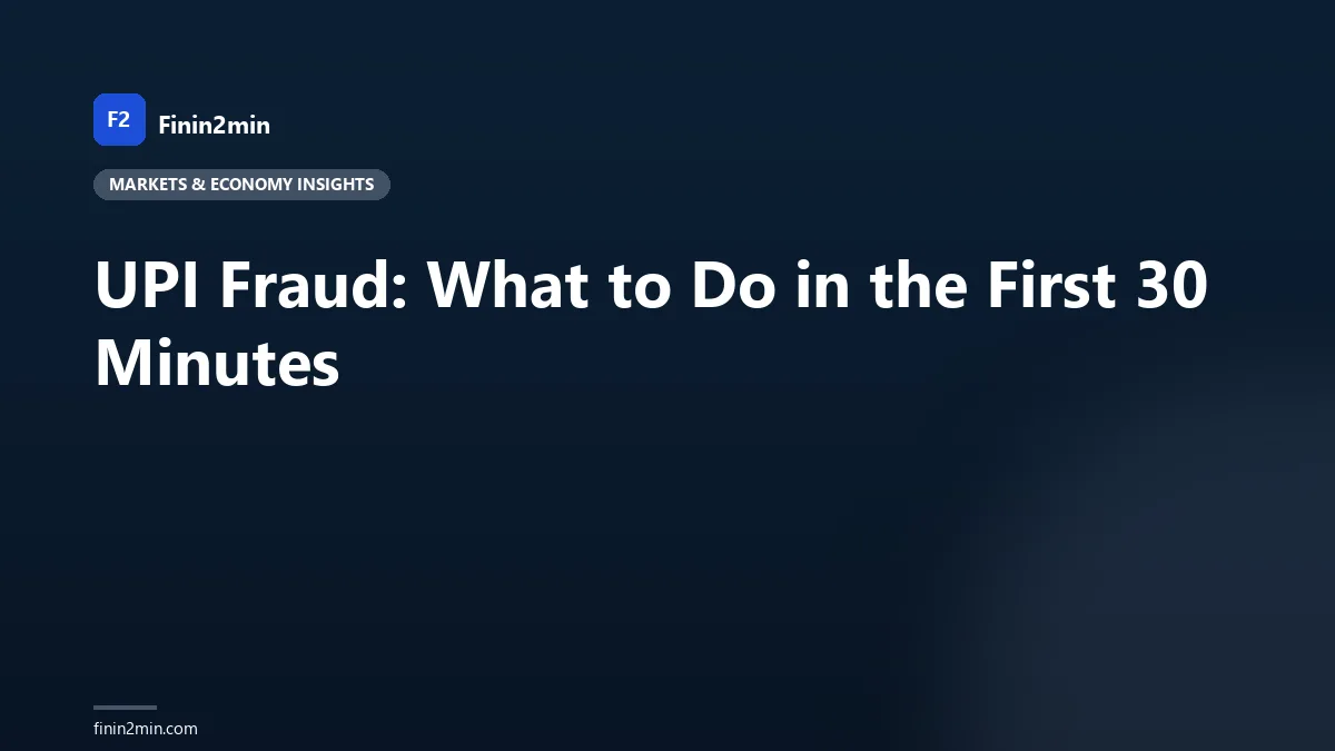 UPI Fraud: What to Do in the First 30 Minutes