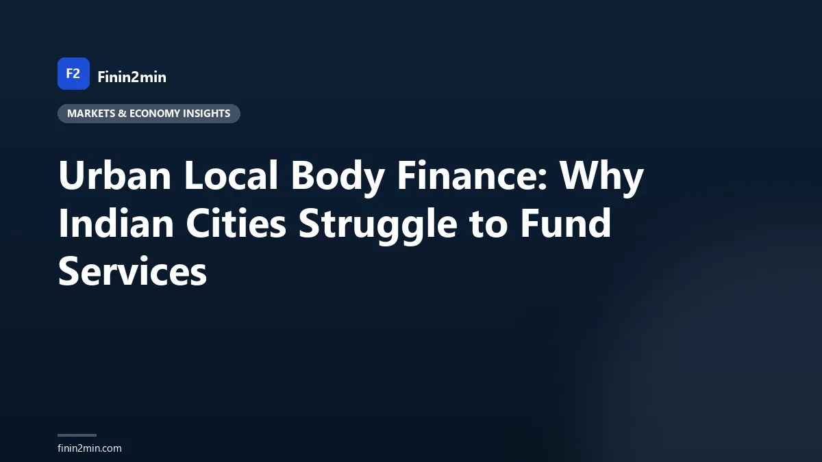 Urban Local Body Finance: Why Indian Cities Struggle to Fund Services