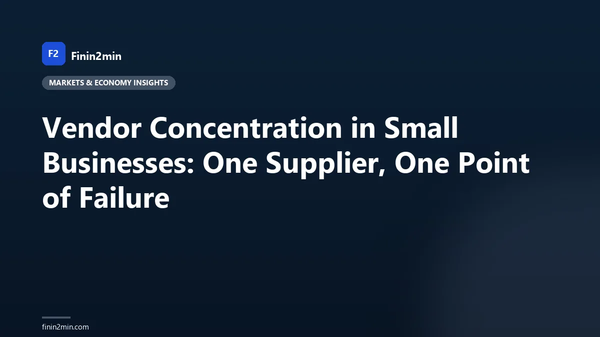 Vendor Concentration in Small Businesses: One Supplier, One Point of Failure