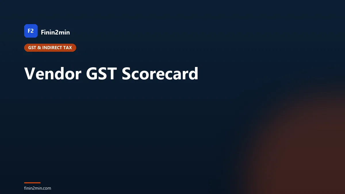 Vendor GST Scorecard