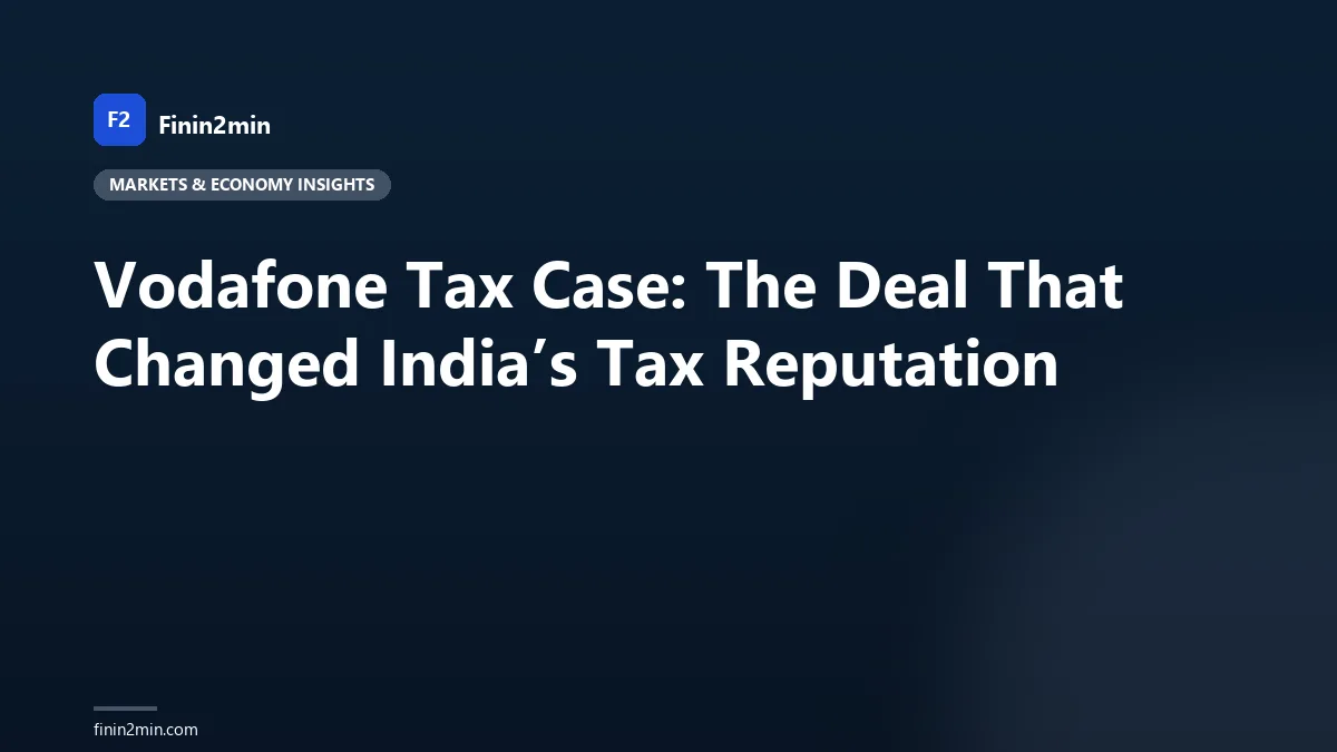 Vodafone Tax Case: The Deal That Changed India’s Tax Reputation