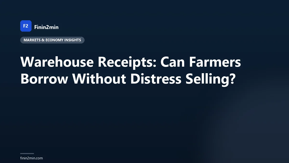 Warehouse Receipts: Can Farmers Borrow Without Distress Selling?
