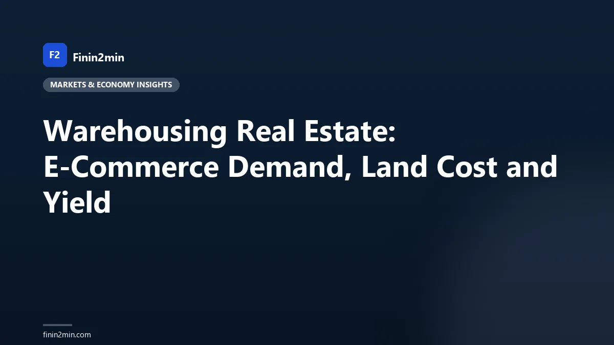 Warehousing Real Estate: E-Commerce Demand, Land Cost and Yield
