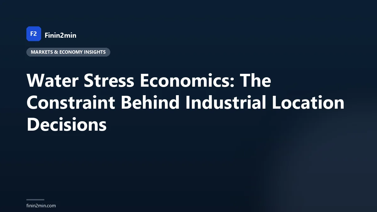 Water Stress Economics: The Constraint Behind Industrial Location Decisions