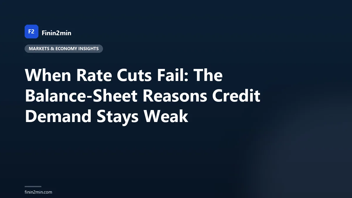When Rate Cuts Fail: The Balance-Sheet Reasons Credit Demand Stays Weak
