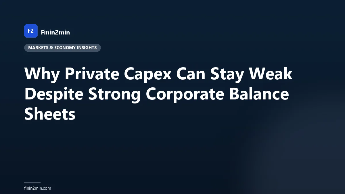 Why Private Capex Can Stay Weak Despite Strong Corporate Balance Sheets