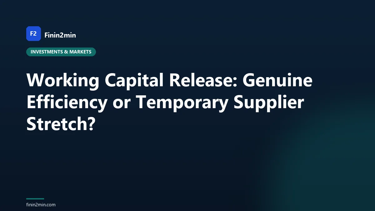 Working Capital Release: Genuine Efficiency or Temporary Supplier Stretch?