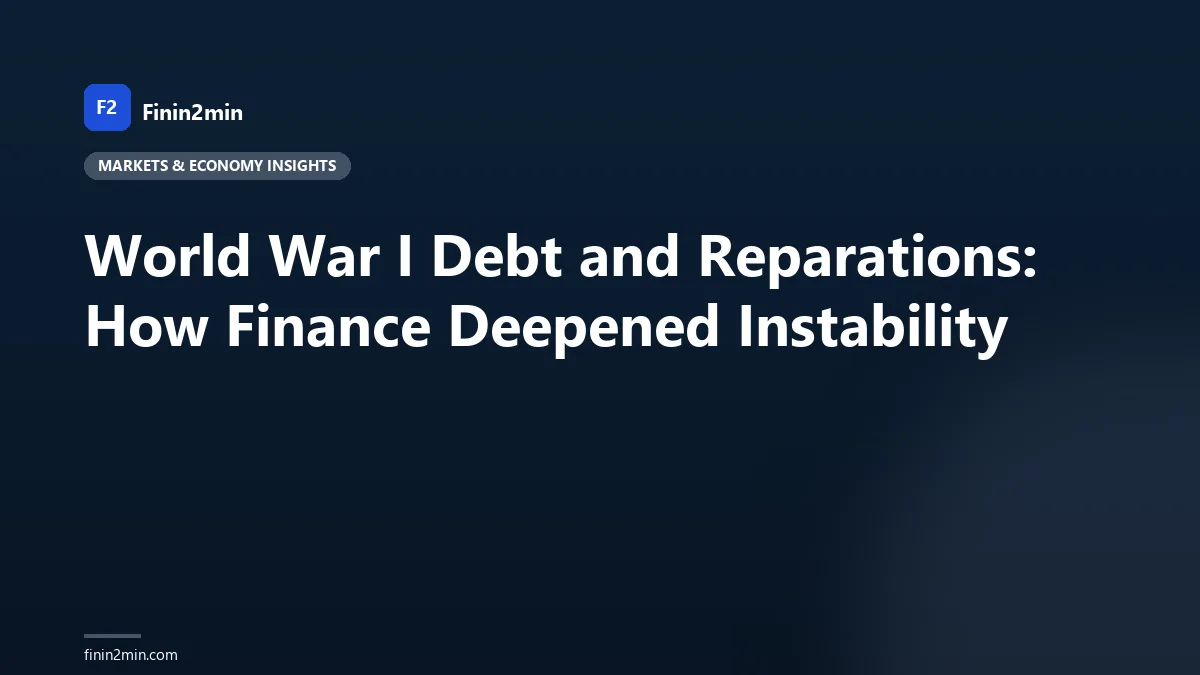 World War I Debt and Reparations: How Finance Deepened Instability