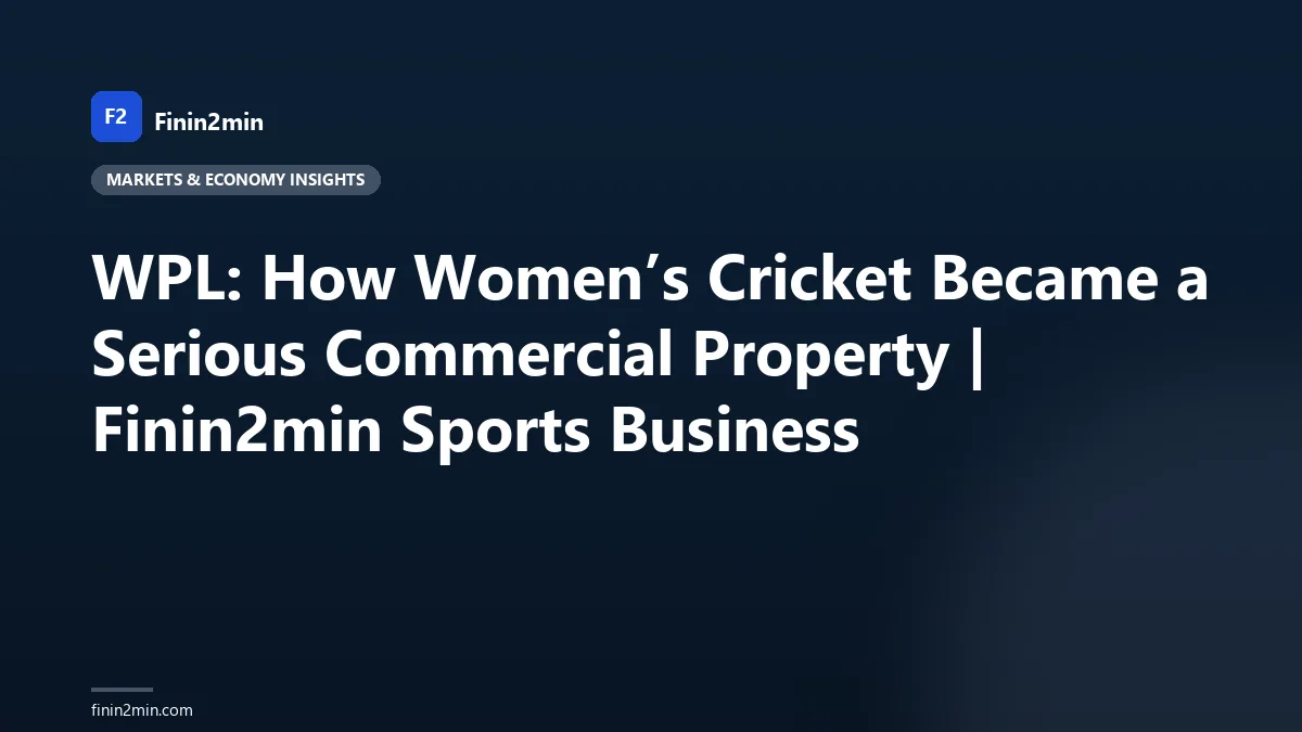 WPL: How Women’s Cricket Became a Serious Commercial Property | Finin2min Sports Business