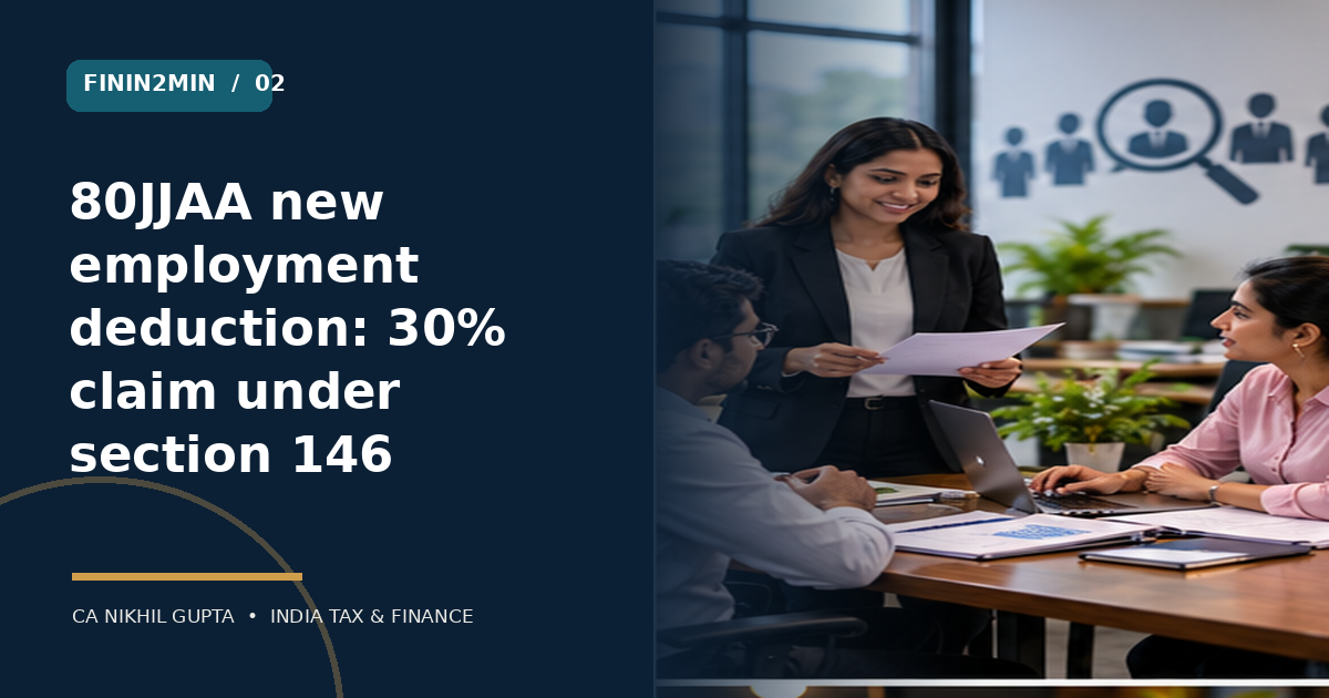 Editorial visual for 80JJAA new employment deduction: 30% claim under section 146