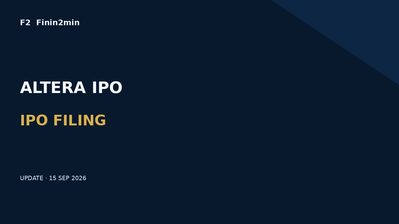 Altera Moves From IPO Planning to Confidential U.S. Filing as AI-Chip Investors Prepare Valuation Test