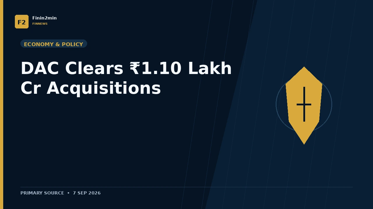 DAC Clears About ₹1.10 Lakh Crore of Defence Acquisitions; 98% Planned From Indian Industry