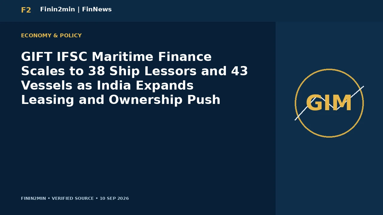 GIFT IFSC Maritime Finance Scales to 38 Ship Lessors and 43 Vessels as India Expands Leasing and Ownership Push