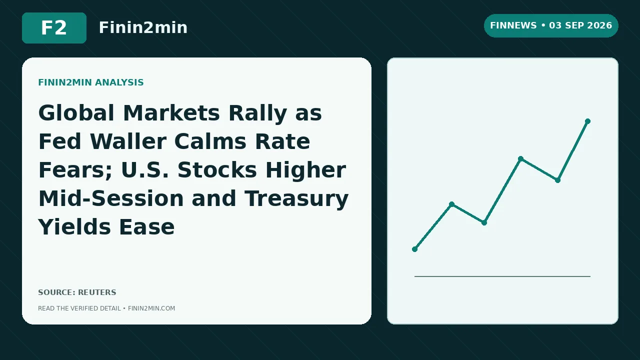 Global Markets Rally as Fed Waller Calms Rate Fears; U.S. Stocks Higher Mid-Session and Treasury Yields Ease