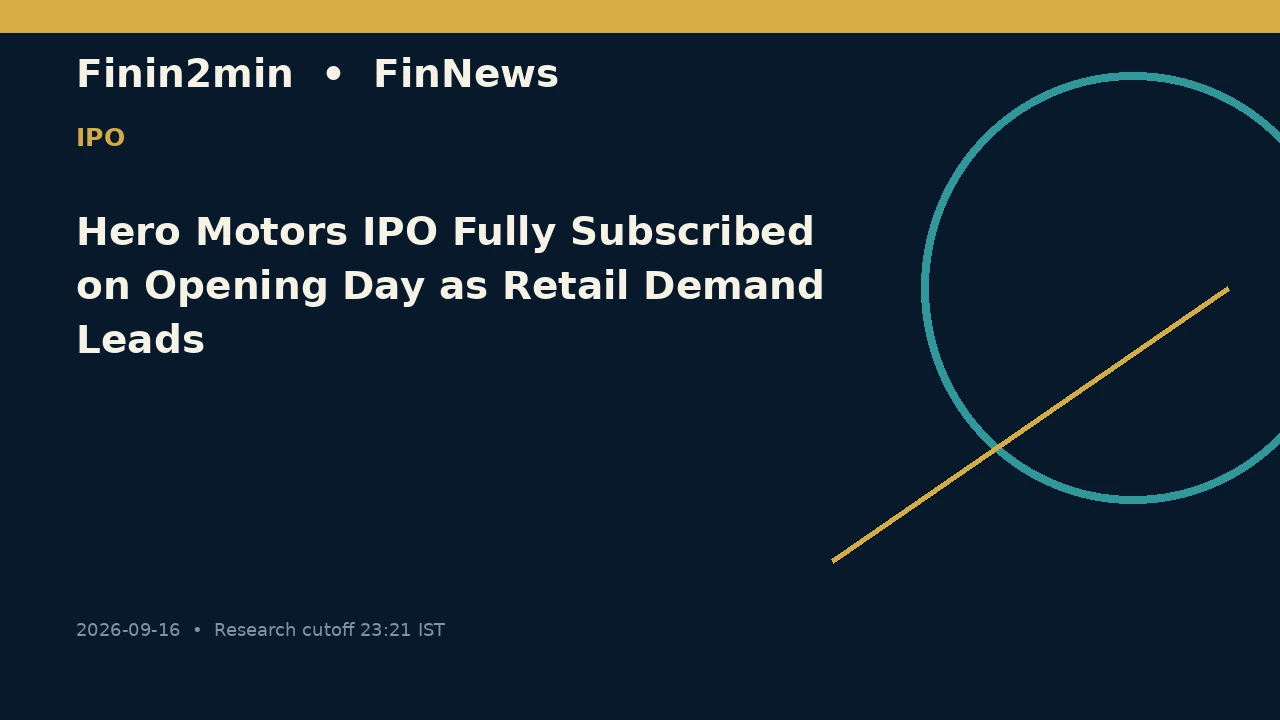 Hero Motors IPO Fully Subscribed on Opening Day as Retail Demand Leads
