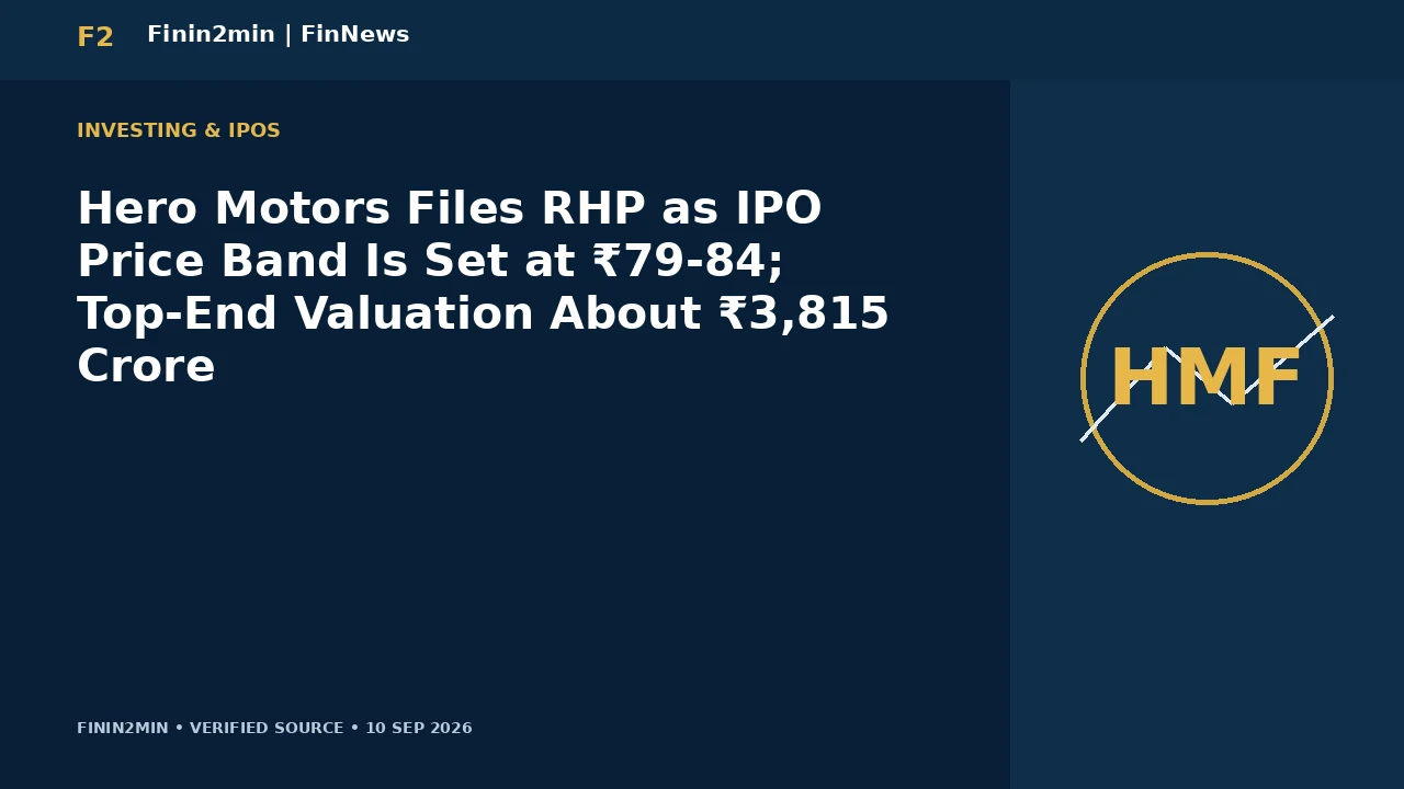 Hero Motors Files RHP as IPO Price Band Is Set at ₹79-84; Top-End Valuation About ₹3,815 Crore