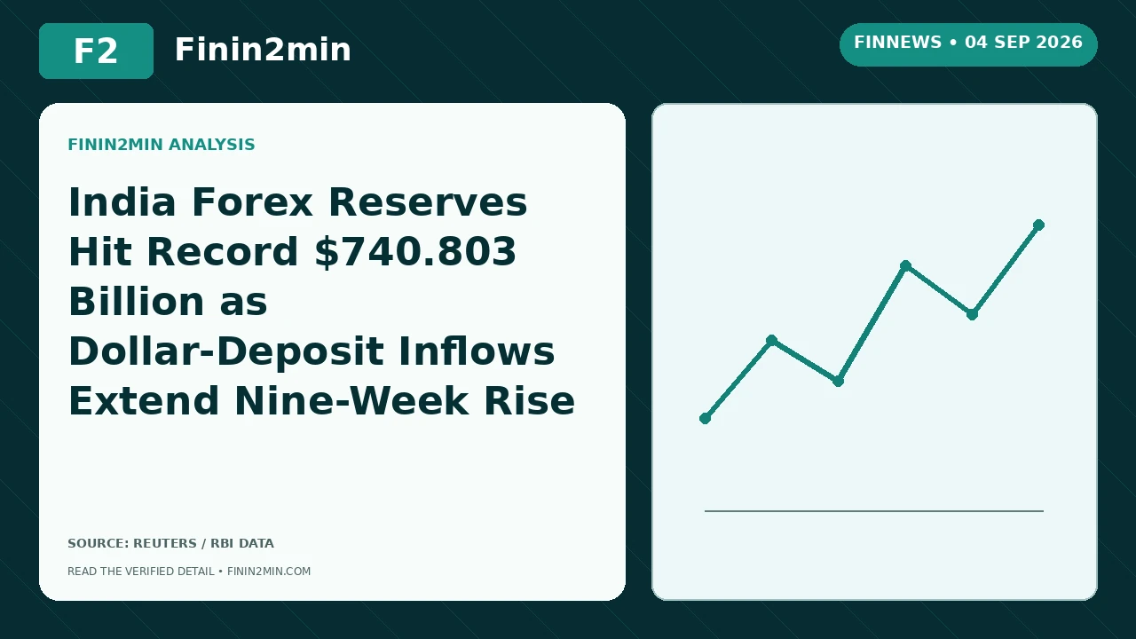 India Forex Reserves Hit Record $740.803 Billion as Dollar-Deposit Inflows Extend Nine-Week Rise | Finin2min FinNews
