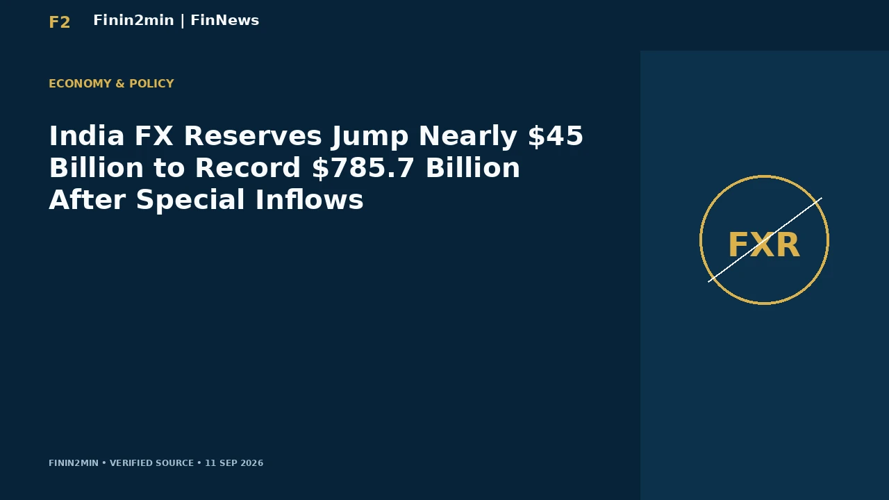 India FX Reserves Jump Nearly $45 Billion to Record $785.7 Billion After Special Inflows