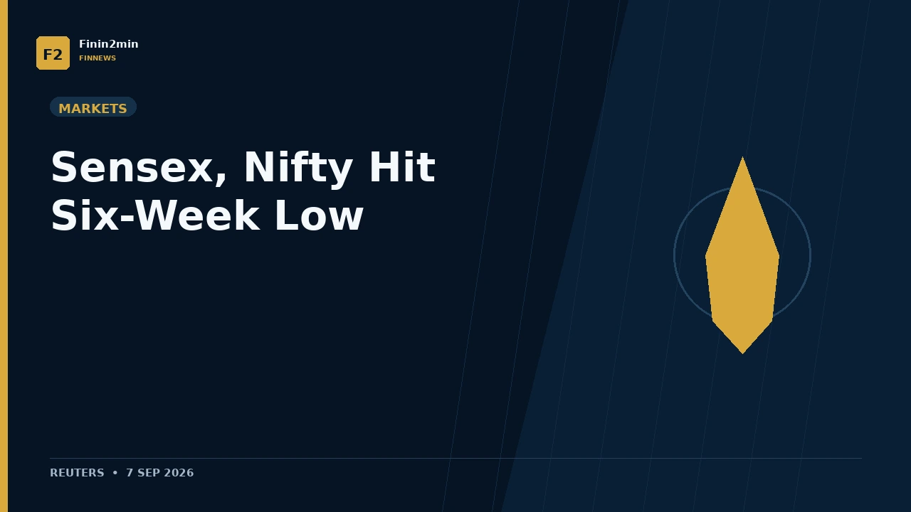 Sensex and Nifty Fall 0.5% to Six-Week Low as IT Slides and Oil Risk Builds