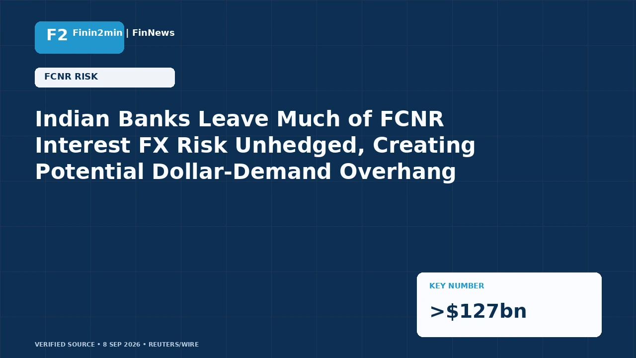 Indian Banks Leave Much of FCNR Interest FX Risk Unhedged, Creating Potential Dollar-Demand Overhang
