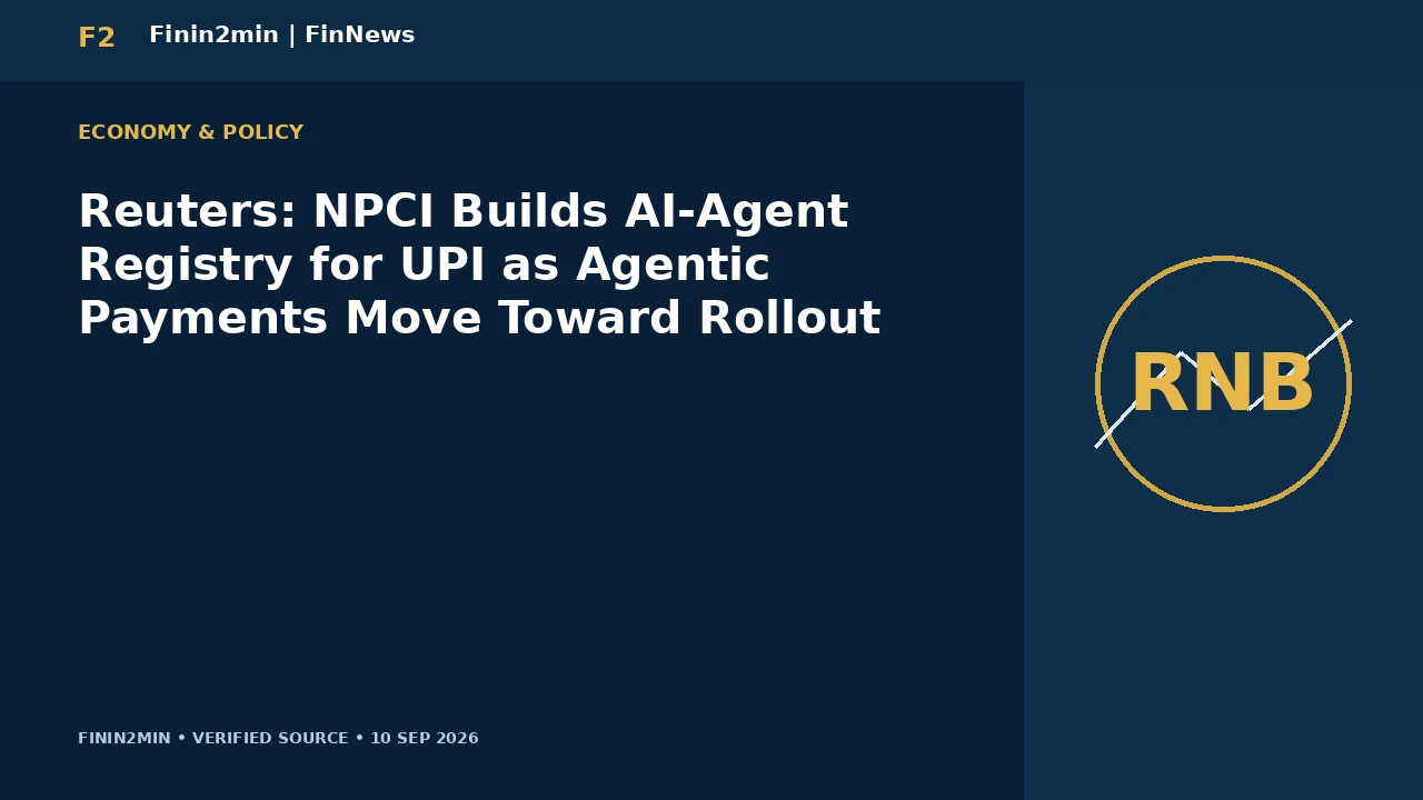 Reuters: NPCI Builds AI-Agent Registry for UPI as Agentic Payments Move Toward Rollout