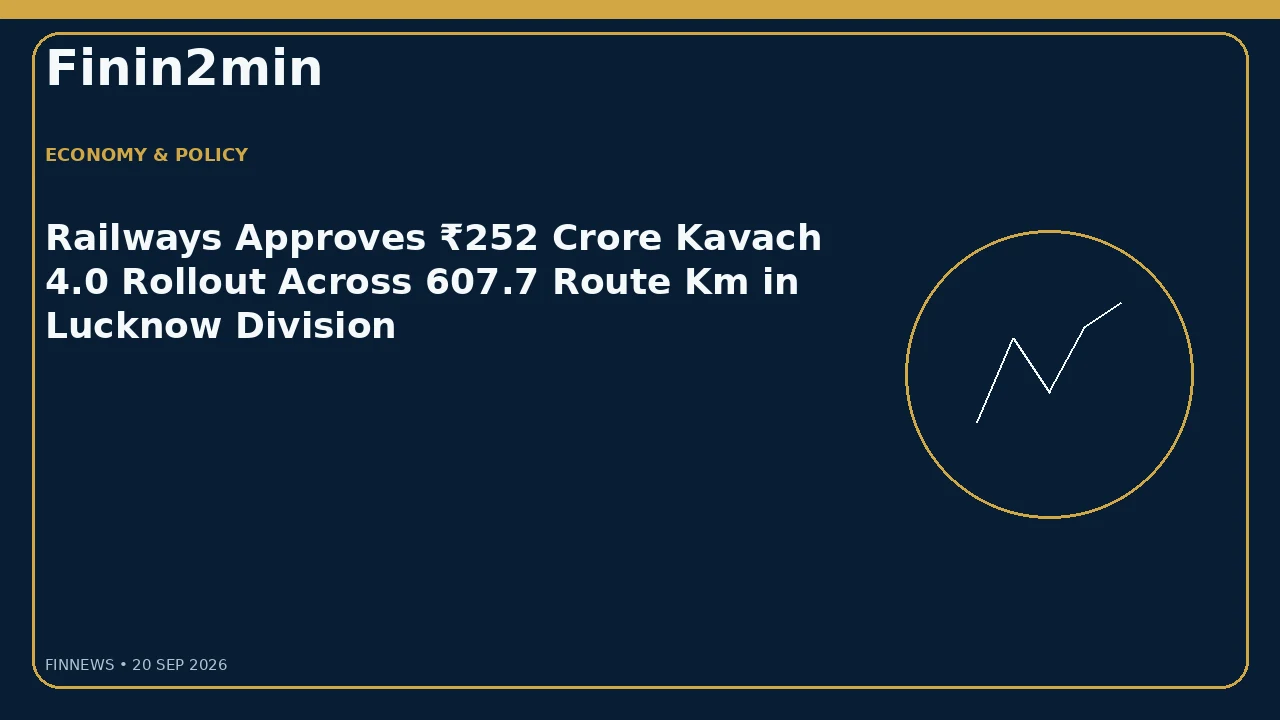 Railways Approves ₹252 Crore Kavach 4.0 Rollout Across 607.7 Route Km in Lucknow Division