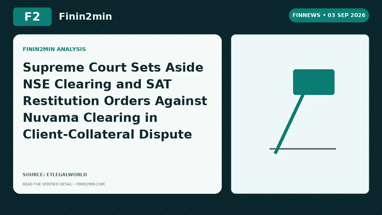 Supreme Court Sets Aside NSE Clearing and SAT Restitution Orders Against Nuvama Clearing in Client-Collateral Dispute