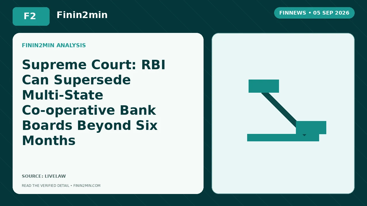 Supreme Court: RBI Can Supersede Multi-State Co-operative Bank Boards Beyond Six Months