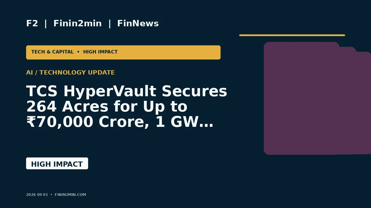 TCS HyperVault Secures 264 Acres for Up to ₹70,000 Crore, 1 GW Hyderabad AI Data-Centre Campus