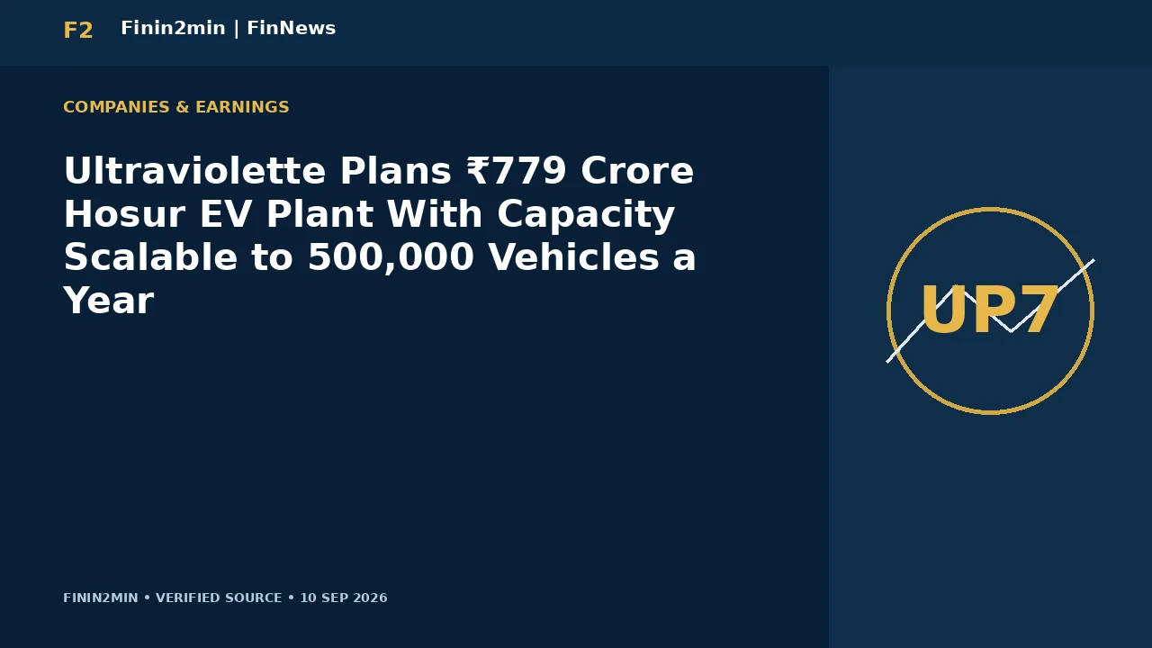 Ultraviolette Plans ₹779 Crore Hosur EV Plant With Capacity Scalable to 500,000 Vehicles a Year