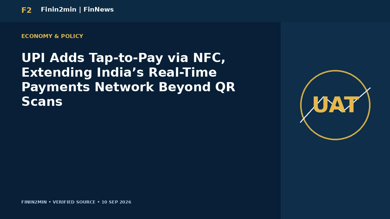 UPI Adds Tap-to-Pay via NFC, Extending India’s Real-Time Payments Network Beyond QR Scans