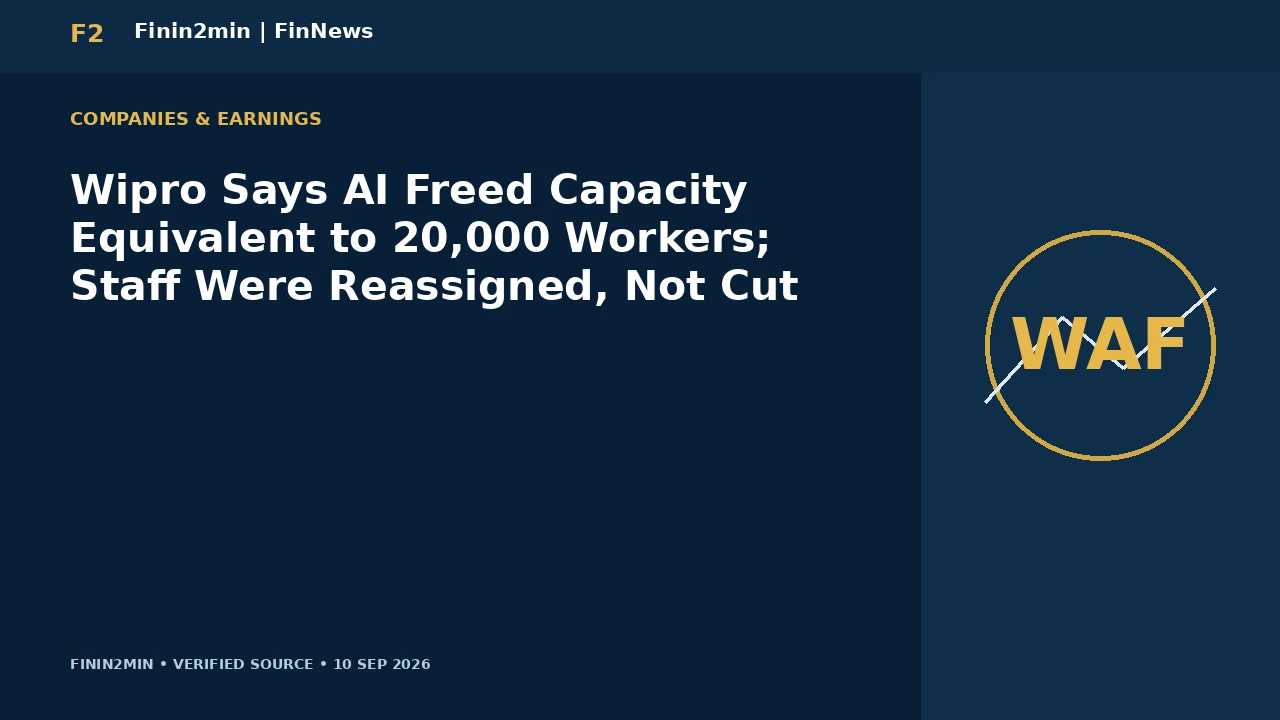 Wipro Says AI Freed Capacity Equivalent to 20,000 Workers; Staff Were Reassigned, Not Cut