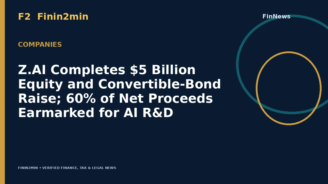 Z.AI Completes $5 Billion Equity and Convertible-Bond Raise; 60% of Net Proceeds Earmarked for AI R&D