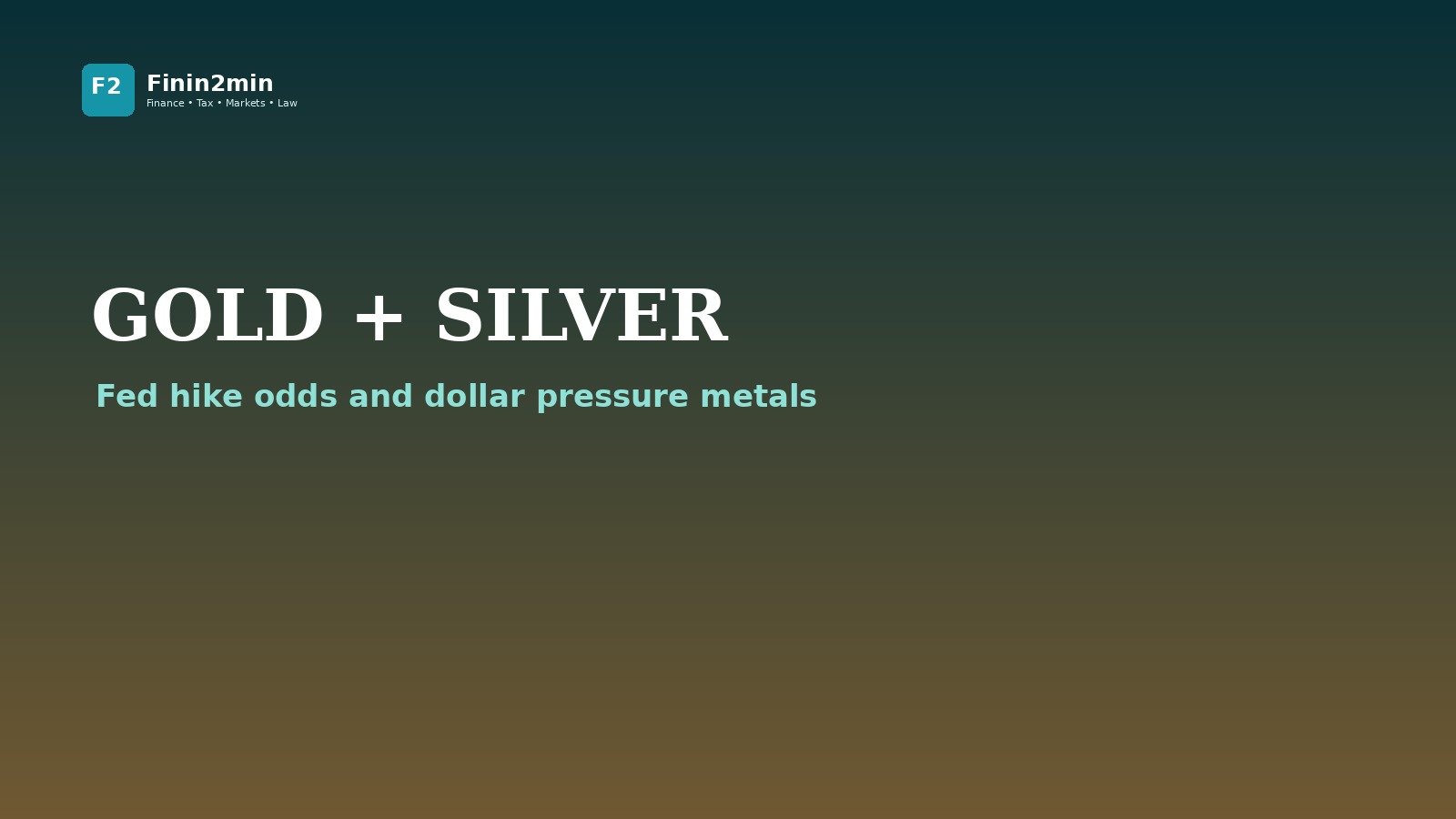 Gold and silver: dollar and Fed odds pressure metals