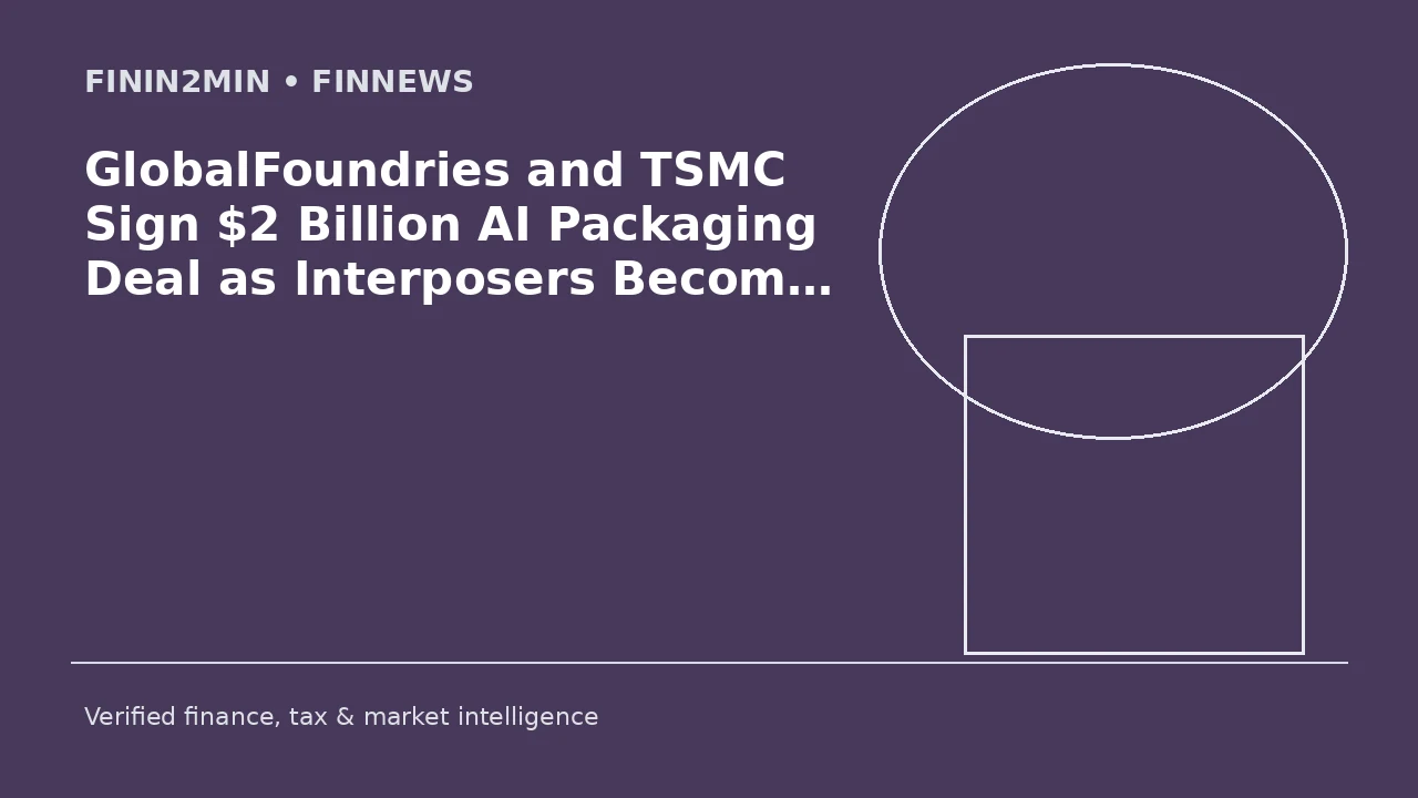 GlobalFoundries and TSMC Sign $2 Billion AI Packaging Deal as Interposers Become the Next Chip Bottleneck
