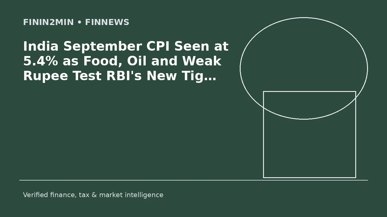 India September CPI Seen at 5.4% as Food, Oil and Weak Rupee Test RBI's New Tightening Cycle