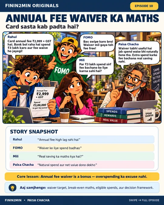 Paisa Chacha comic, Episode 10: annual fee waiver maths
